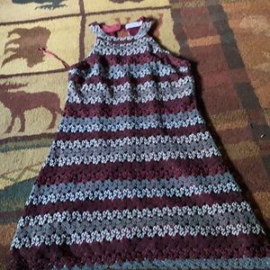 Maroon high neck dress